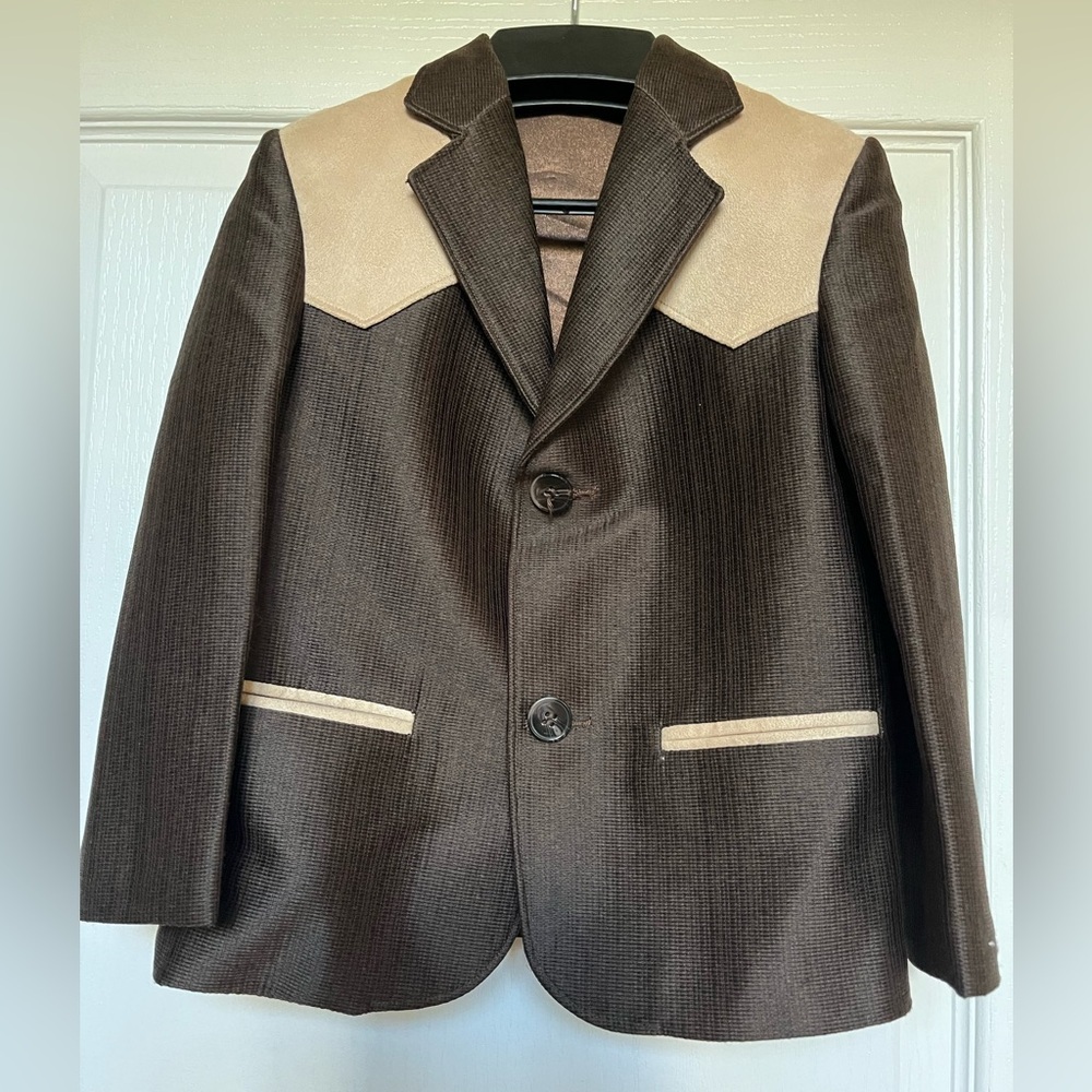 Brown and Tan Blazer Jaroun cowboy western suit jacket suede